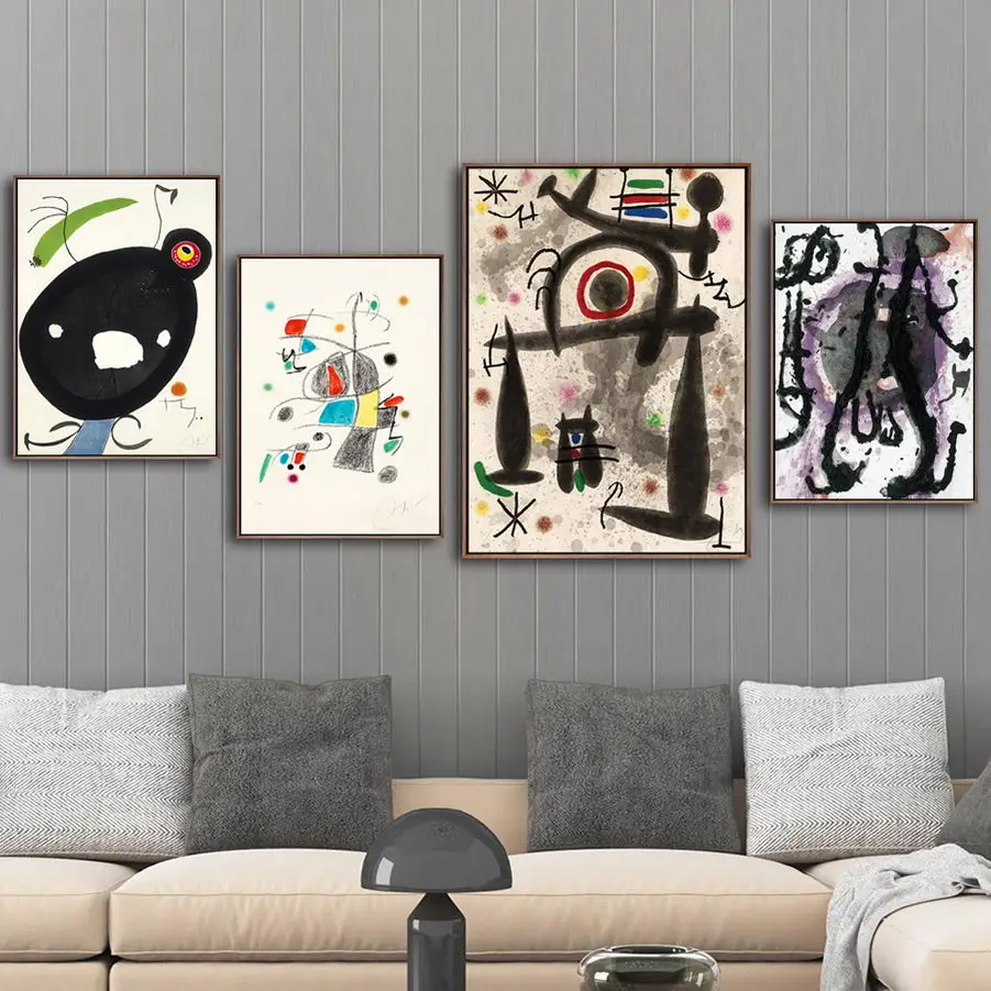 

Home Decor Modula Wall Art Canvas Painting Spanish Joan Miro Pictures HD Prints Nordic Watercolor Poster Modular For Living Room