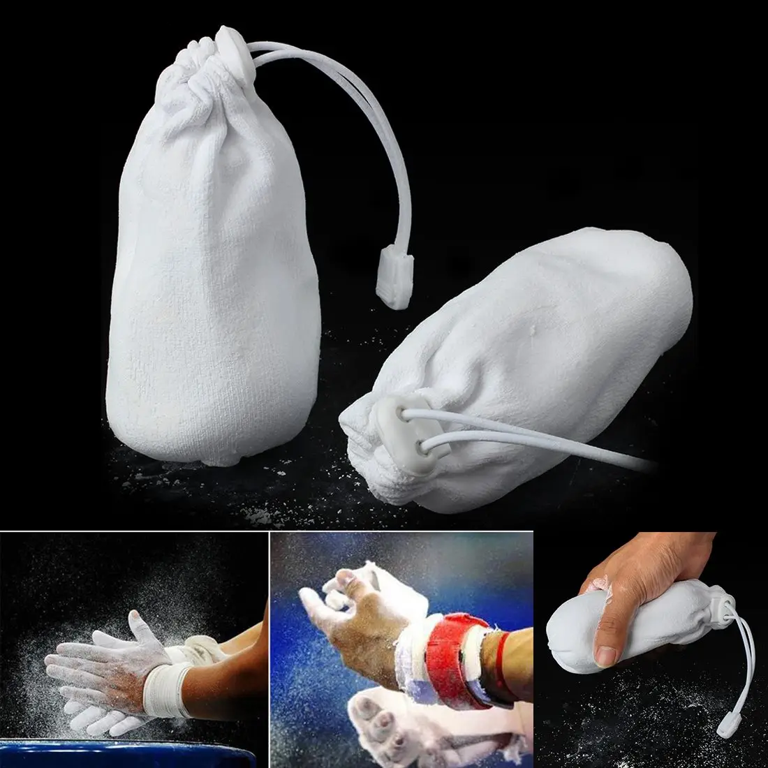 

Chalk for Rock Climbing and Bouldering or use as Gym Chalk or Lifting Chalk - No Leak Drawstring Bag and Secure Zip Pocket