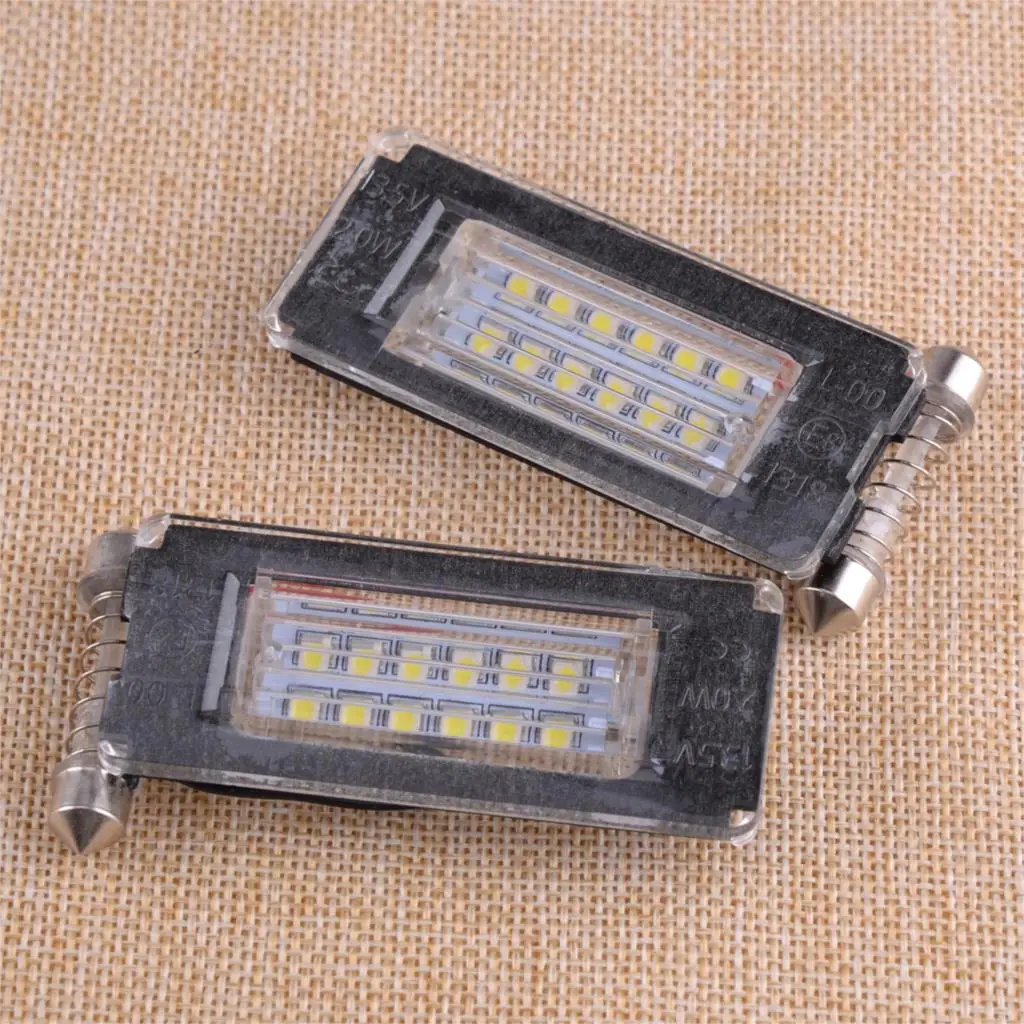 CITALL Car 2pcs Error Free White 18 LED License Plate Light for MINI