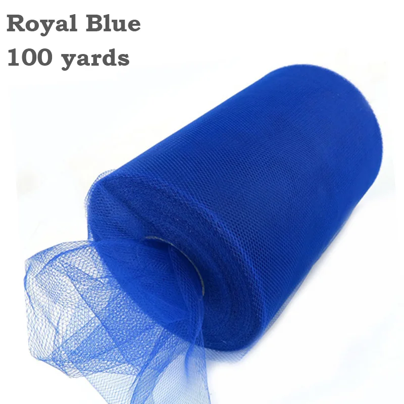Fengrise Свадебные украшения 100 ярдов 91.5 M 15 см фатин Ткань Юбки Швейные Tкани Тюль Spool рулонов органза лоскутное Аксессуары ремесла - Цвет: Royal Blue 100yrd