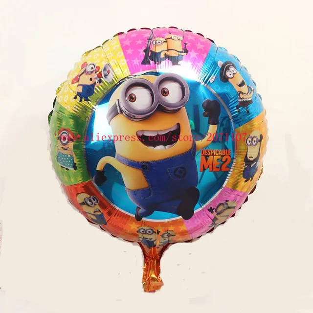Lucky 1PCS 18 inch Round Minions Balloons Birthday Party Decoration ...