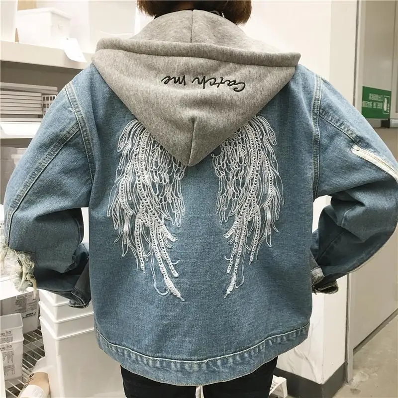 angel wings denim jacket
