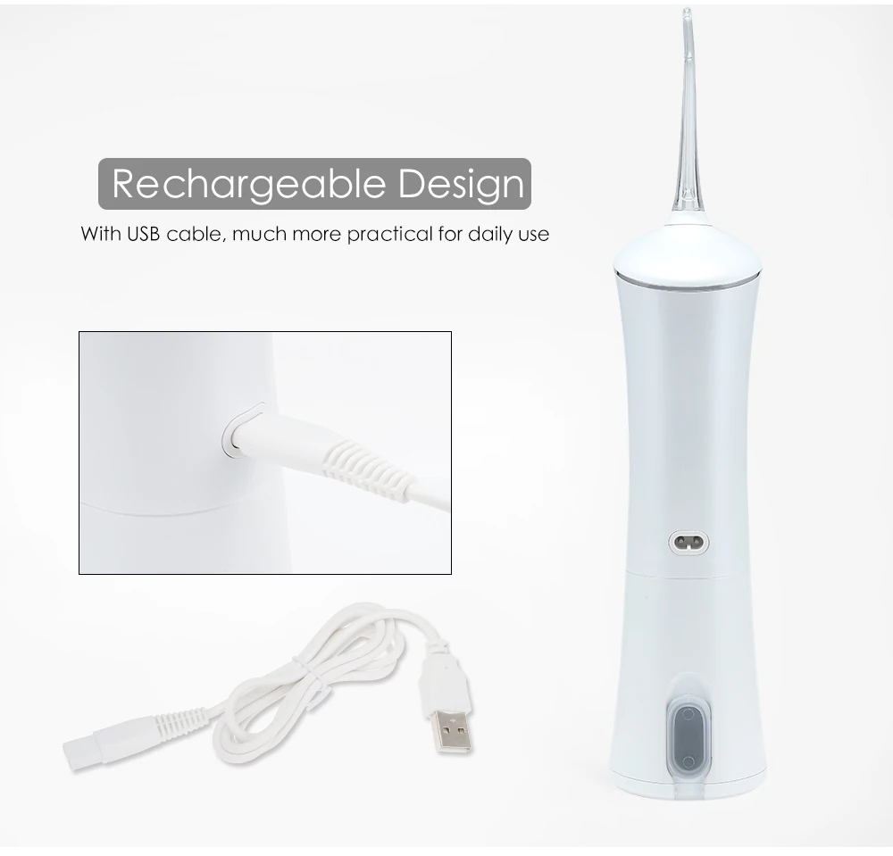 Portable Electric Oral Irrigator Rechargeable Water Floss Tooth Washing Tool