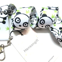 Hensongift один шт Белый Аниме бейдж в форме панды шнурок для ключей футляры для идентификационных карт телефон шейные платки