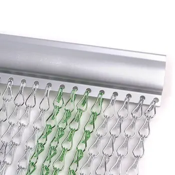 

Chain Curtain Aluminum Metal 84x35 Inch Silver Chain Curtain Door Fly Screen