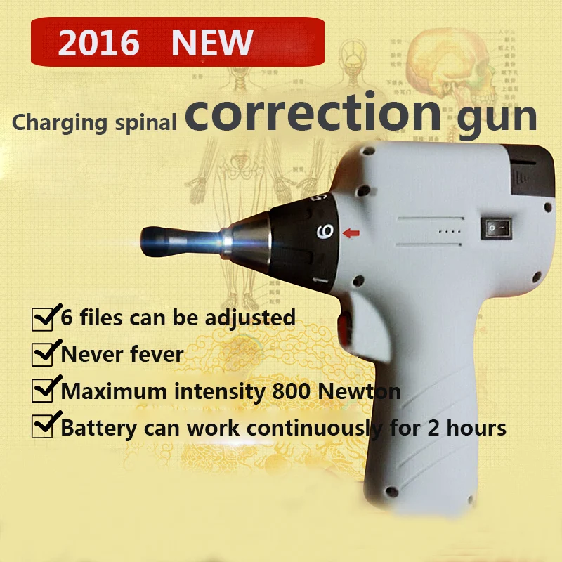 

Professional spine correction gun Charge 800 N 6 stalls adjustable Therapy Chiropractic Adjusting Instrument Activator Massager