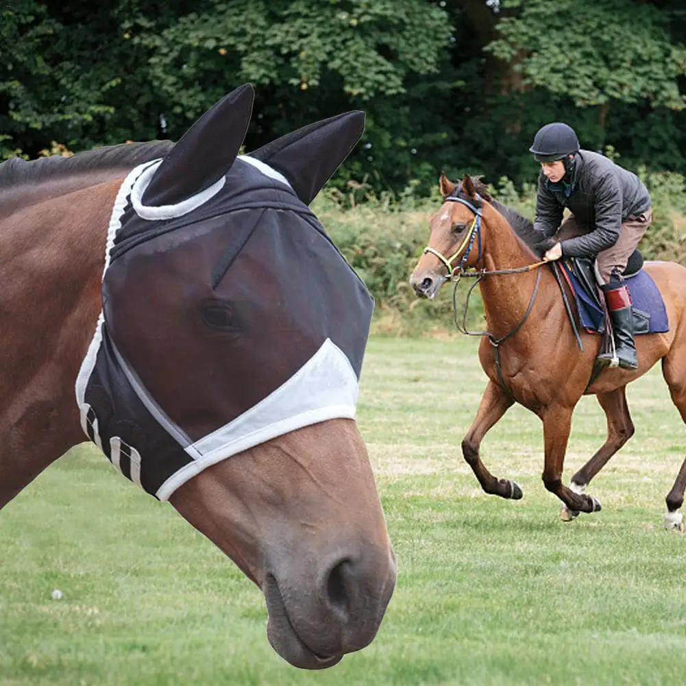 Horse Fly Mask Comfortable Breathable Horse Mask With Ear Anti Mosquito Horse Mask Dropshipping