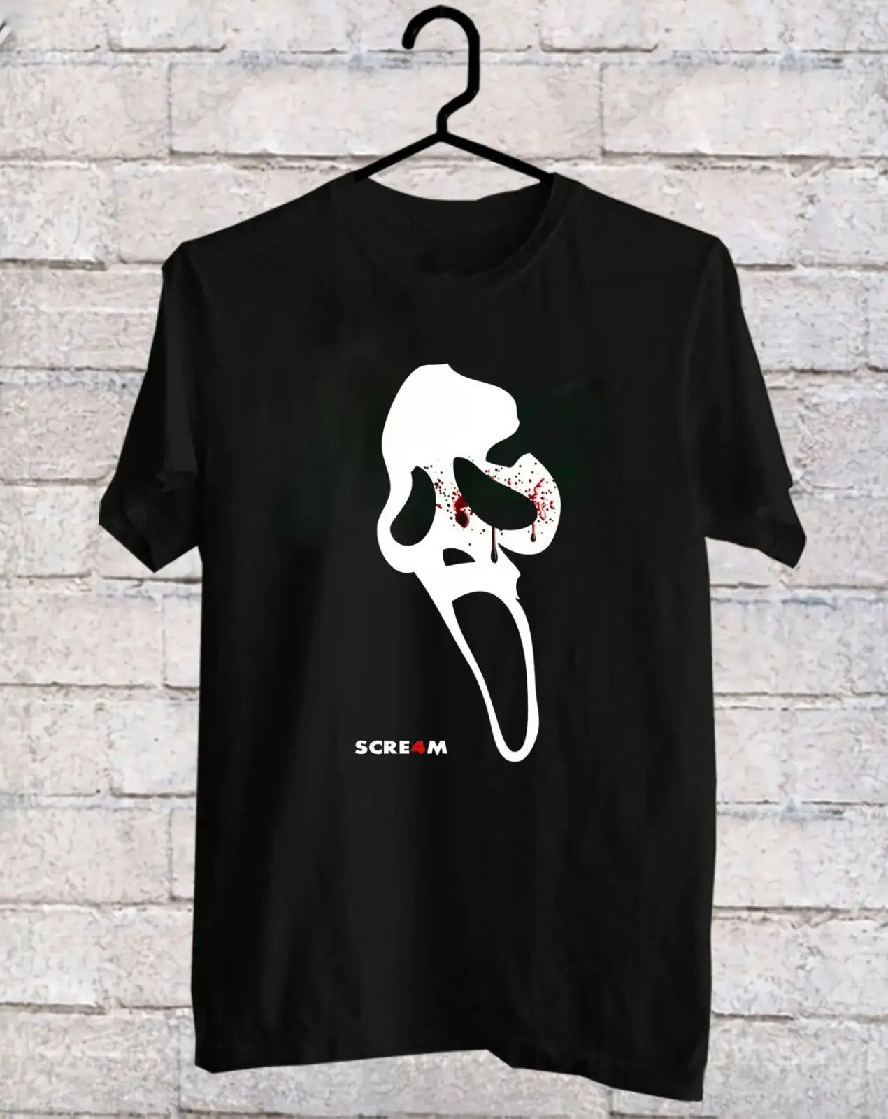 Scream Promo cartel película de terror negro camiseta Xs 2Xl Scream Promo cartel película de terror negro camiseta Xs 2Xl