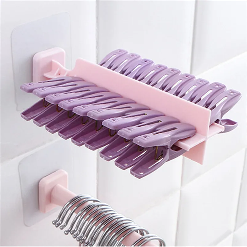 Punch-Free Plastic Paste Hanger Holder Wall Mount Hook Storage Rack Hooks Home Storage Organization 40FY276