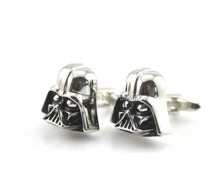 Black Silver Darth Vader Mask Helmet Dark Lord Sith Star Wars Wedding Groom Men Cuff Links Business Cufflinks For Mens | Тематическая