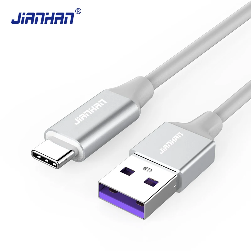 JIANHAN USB C QC 3.0 كابل الشاحن السريع سريع شحن سلك البيانات 5 V 5A نوع C 3.1 لهواوي الشرف xiaomi سامسونج S9 1 M/2 M