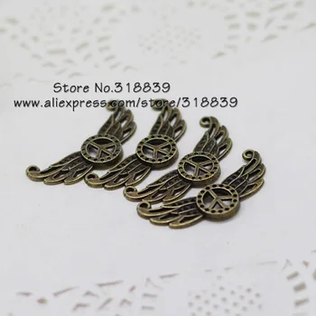 

Metal Peace Angel Wings Connectors for Jewelry Making DIY Handmade Vintage Connectors Charms 30pcs 18*38mm 7075c