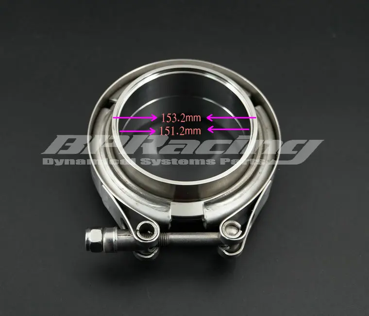

6'' INCH / 153mm 304 Stainless Steel V Band Clamp Kit Male And Female Flange Turbo Exhaust