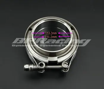 

6'' INCH / 153mm 304 Stainless Steel V Band Clamp Kit Male And Female Flange Turbo Exhaust
