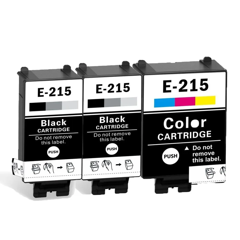 3 упаковки(2x черный, 1x цвет) совместимый для Epson T215 чернильный картридж для принтера Epson WorkForce WF-100W