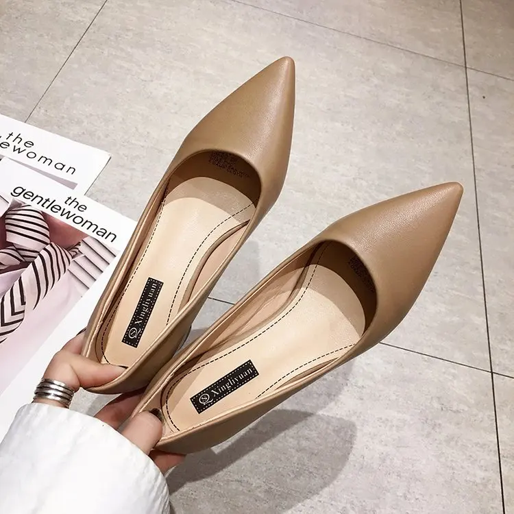 

Concise Elegant Pointed Toe High Heels Fashion Female Single Shoes 6 Cm Square Heel Womens Work Shoes Black Professional Pumps
