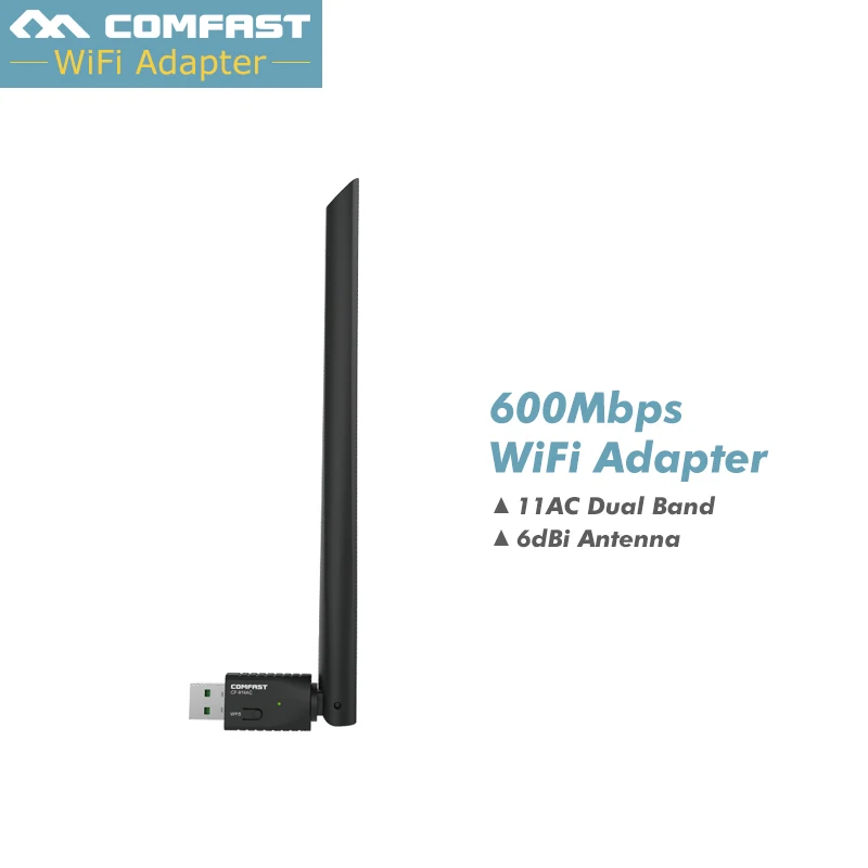 COMFAST USB Wi-Fi адаптер 600 Мбит 802.11ac USB WI-FI адаптер 5 ГГц адаптер WI-FI COMFAST CF-916AC сети Wi-Fi сетевой карты адаптер