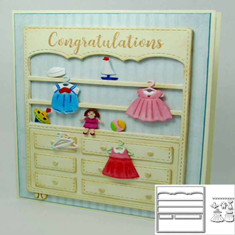 

Children's Bedroom Clothing Shape Metal Cutting Dies Stencil For Scrapbooking Album Embossing DIY Handcrafts Templates Model