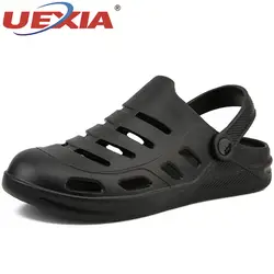 UEXIA/летние Нескользящие мужские сандалии-гладиаторы, однотонные сандалии ручной работы на липучке, Брендовая обувь, zapatos hombre sandalias