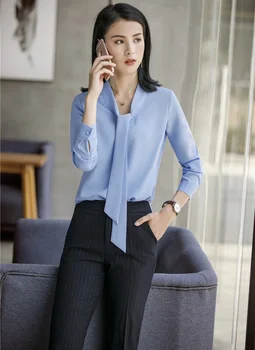 

Formal Business Suits Female Pantsuits With 2 Piece Pants and Tops Sets Blouses & Shirts For Women Office Work Wear Pants Suits