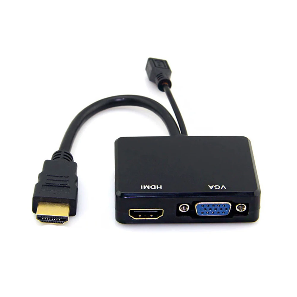 HDMI to + VGA Converter With Audio Cable Divider Two Points HY-010 Black |