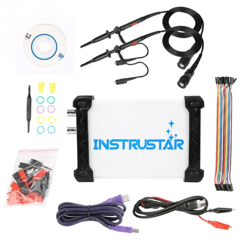 

INSTRUSTAR ISDS205C Oscilloscope Multimeter 20Mhz 48MS/s USB Oscilloscope Logic Analyzer Spectrum Analyzer Data Recorder