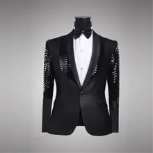 Mens blazer jacket stage costumes for singers stage clothing for men stage jacket mens fashion blazer sequin blazer men