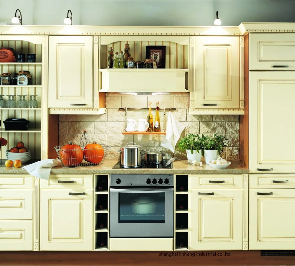 PVC/vinyl kitchen cabinet(LH-PV082)