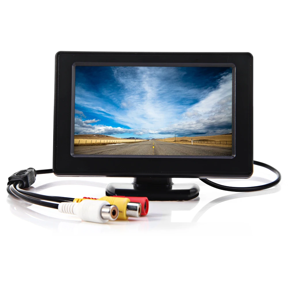 

4.3 Inch TFT LCD Screen Car Monitors 180 Degrees Adjustable Parking Rear View Monitor Parking System for Reverse Camera DVD VCD