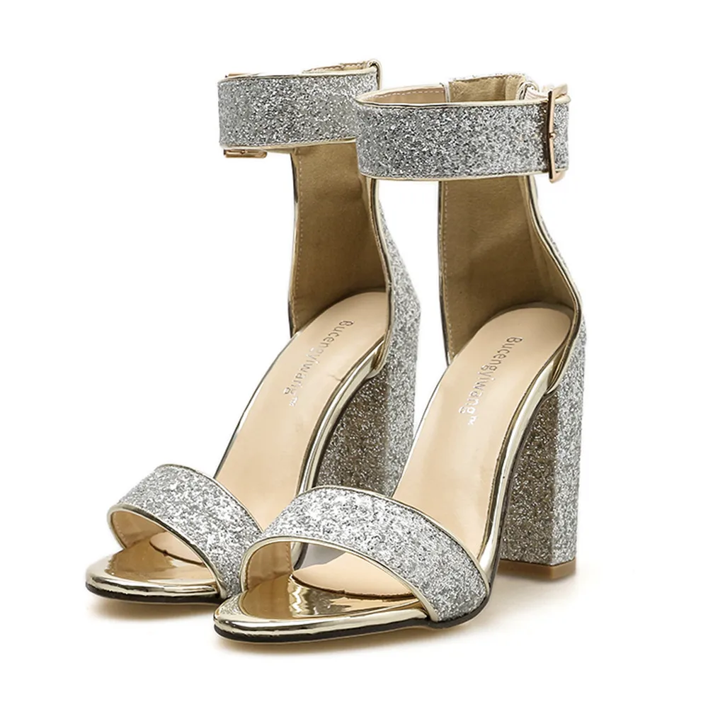 

SAGACE Women Ladies Fashion High Heels Open Toe Ankle Strap Dress Party Sexy High Quality Outside Summer Ladies Shoes