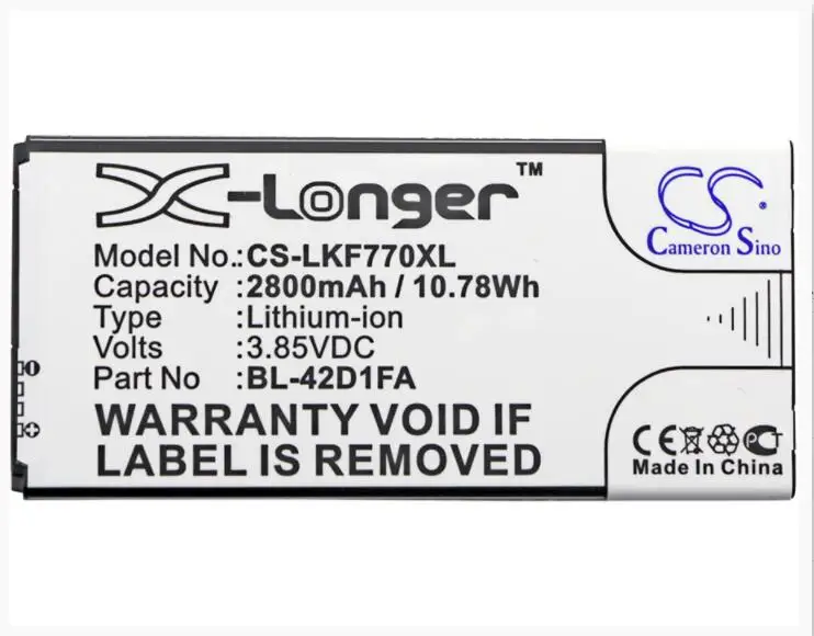 Cameron Sino 2800mAh battery for LG F770S G5 Mini K600Y MK6M X Fast Dual SIM Mach X5 4G LTE BL-42D1FA EAC63238201 | Мобильные