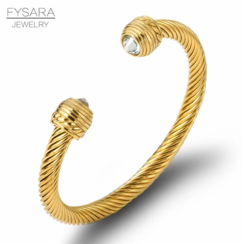 FYSARA, брендовый, мульти дизайн, витой кабель, провод, браслет, ретро стиль, модные браслеты, Серебряный Браслет-манжета, уникальный дизайн, рождественский подарок - Окраска металла: Gold style1