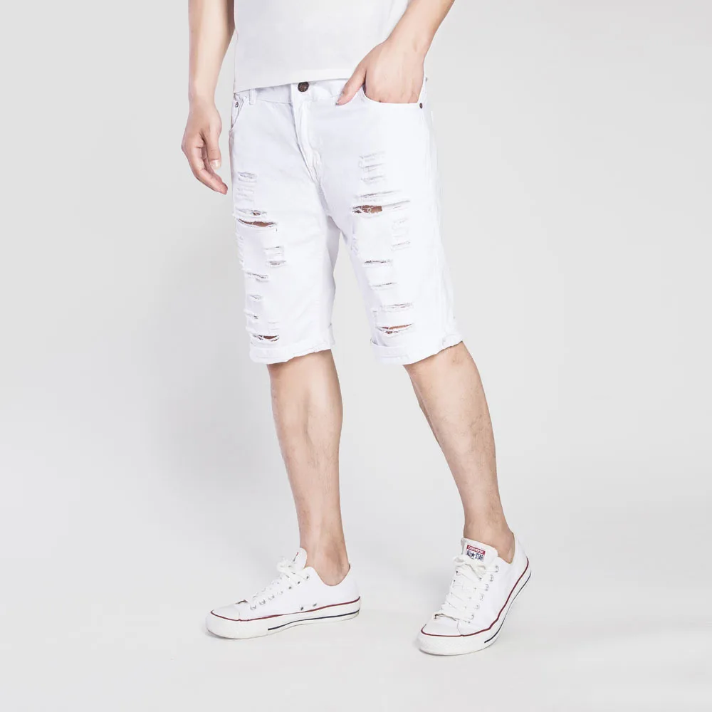 

high qualtiy 2019 summer Cotton cargo street city hip hop ripped hole men's fashion European casual hole wash shorts