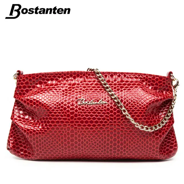 Bostanten Hot Women Brand Genuine Leather Handbag With Chain Handles Bostanten Hot Women Brand Genuine Leather Handbag With Chain Handles Shoulder Bag Snake Embossed Retro Small