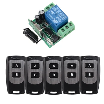 

door access control system 12V DC 1CH Wireless Remote Switch 315/433.92 rf remote control light switch Receiver 5 Transmitter