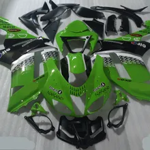 Топ-Номинальная мотоцикл комплект обтекателей для KAWASAKI Ninja ZX6R 636 07 08 ZX 6R 2007 2008 ABS зелено-черные обтекатели комплект+ подарки KF53