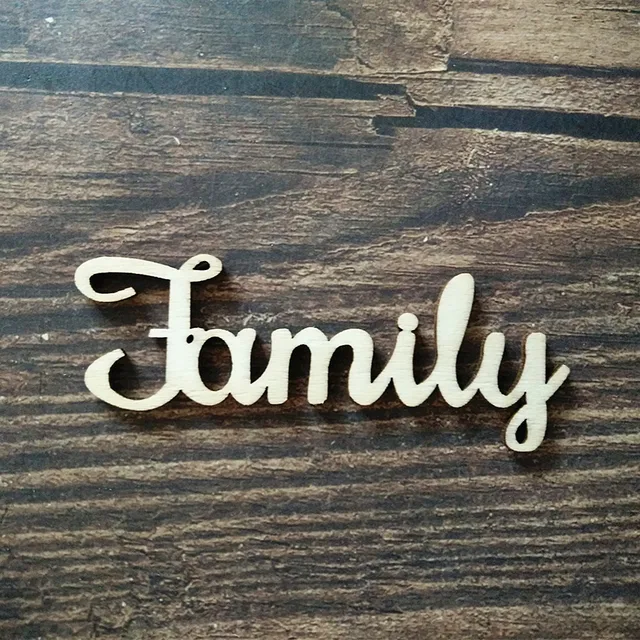 10pcs Wood Art Craft Family Letter Sign Wooden Words Room Decoration
