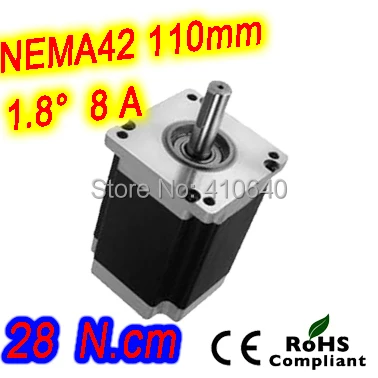 Free Shipping! Nema 42 Stepper motor 42HS79-8004S L 201mm  with 1.8 deg stepper angle current 8 A  torque 28 N.cm and 4 wires