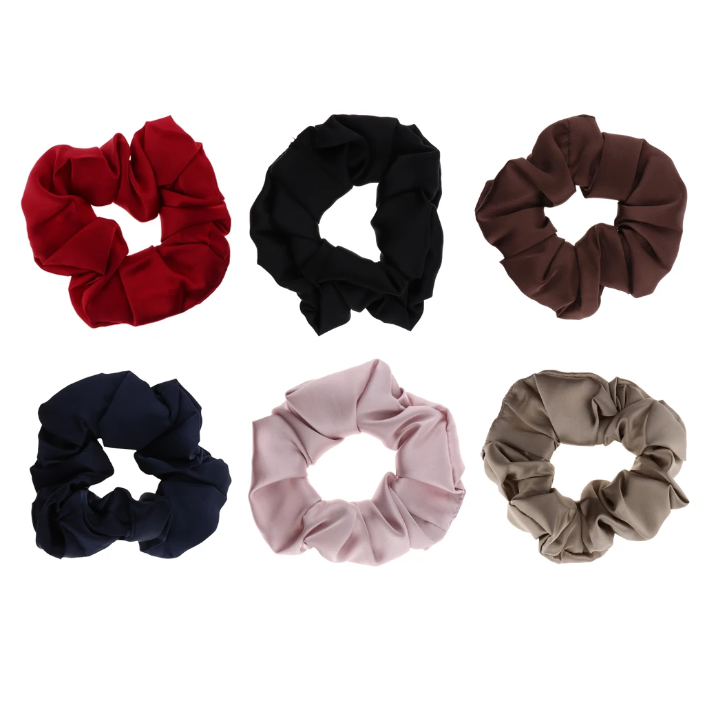 100% Silk Hair Scrunchies Elastic Hair Band Soft Bobble Hair Tie Ponytail Holder Hair Accessory for Women Ladies Girls