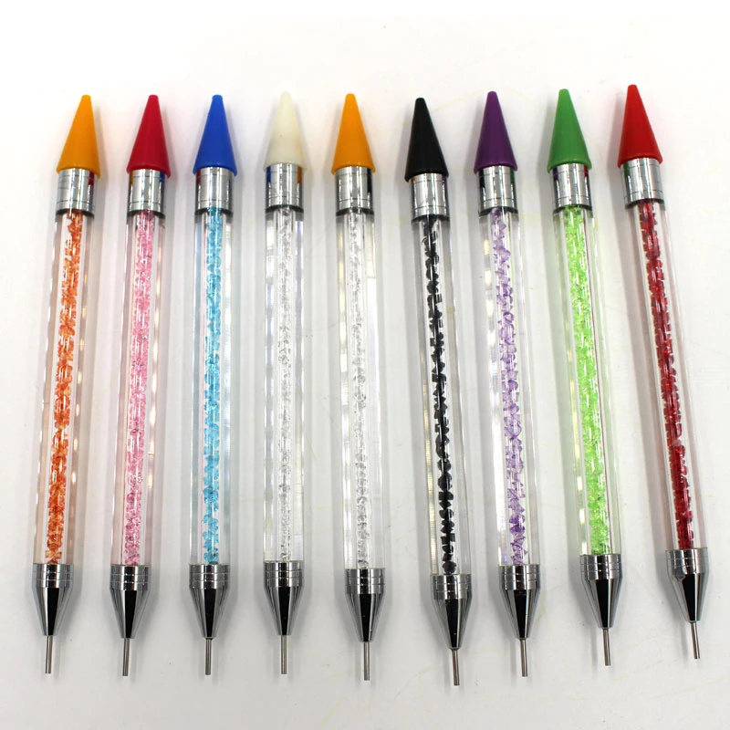 

1pcs Nail Art Pen Nail Dotting Pencil Acrylic Handle Rhinestone Crystal Dual-ended Brush Nail Decoration Painting Pen