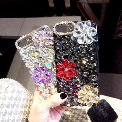 

DIY Diamond Flowers Bling Crystal Stone Luxury Decoration Case For Samsung Galaxy S10 S9 S8 Plus S7 edge Note9 Note8 Note5 Coque