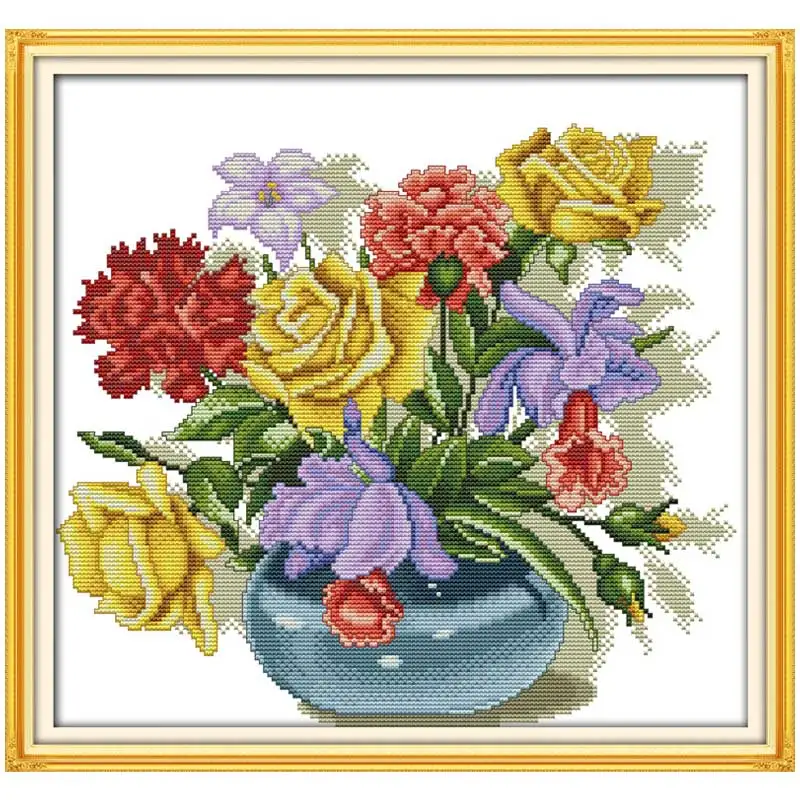 Aliexpress.com : Buy Colorful flowers Patterns Counted Cross Stitch