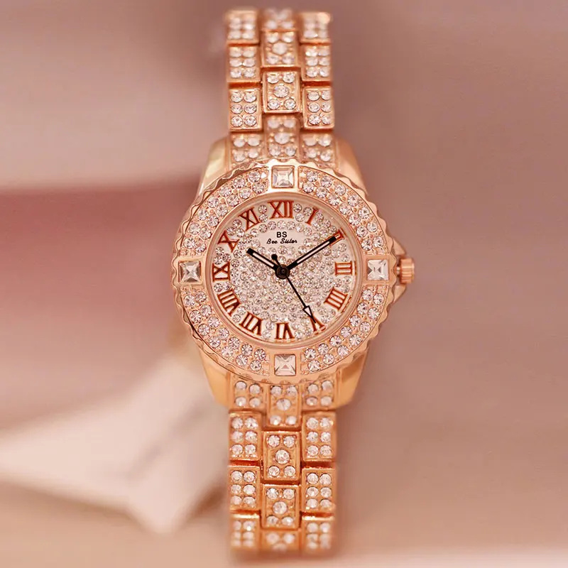 

Ladies Full Rhinestone Watch Fashion 2019 Row Drilling Diamond Watches For Women Beauty Dress Quartz Wristwatch Hours Clock Gift