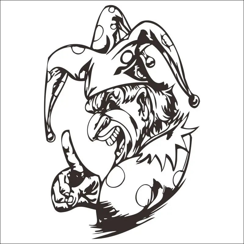 DCTAL Clown Wall Decal Circus clown pared Jester Juggler Carnival positive decor Nursery Kids Room Wall Art Decoracion para 3553
