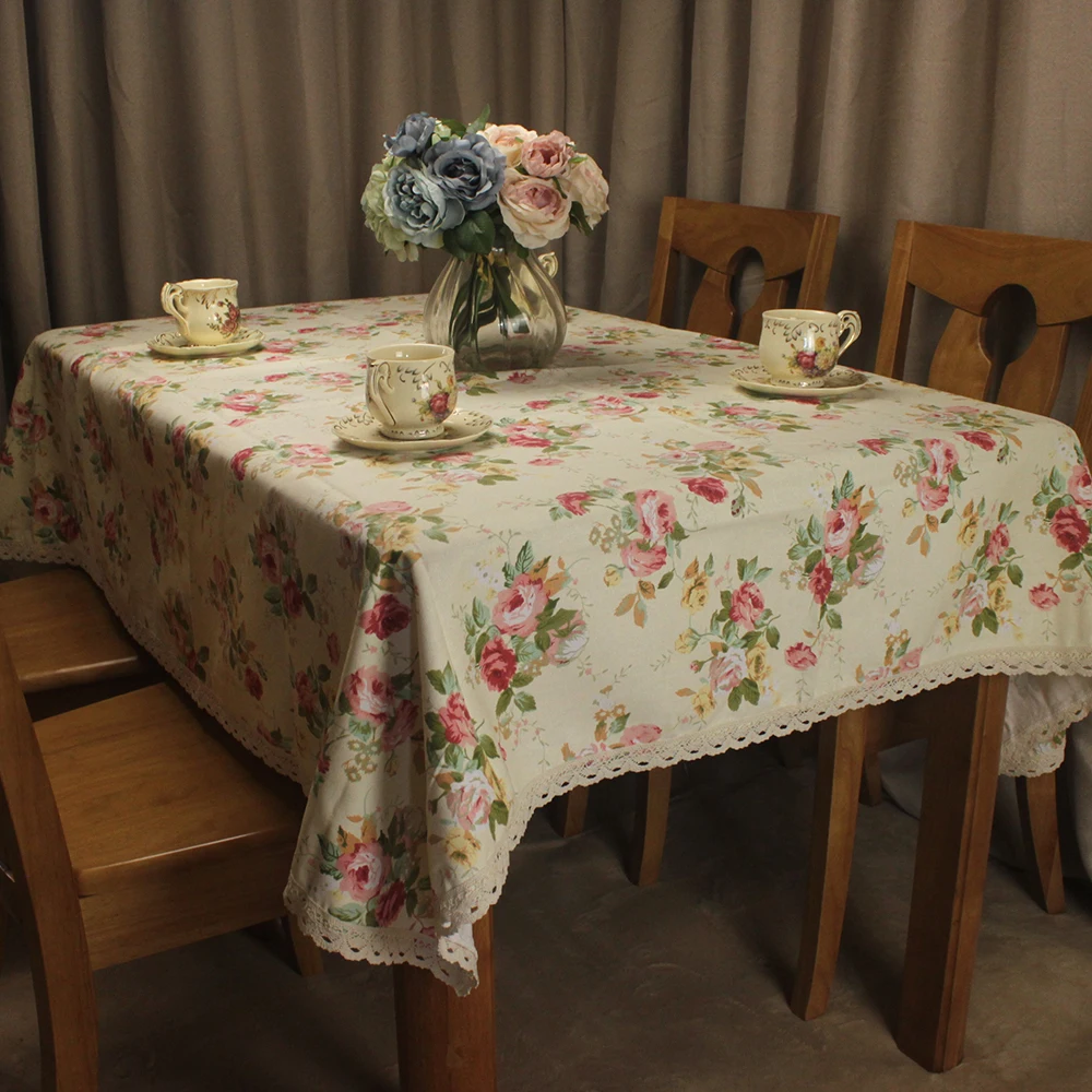 Us 6 64 5 Off Curcya Beige Cotton Tablecloth For Wedding Country Style Roses Flowers Printed Tea Coffee Table Cloth Covers Square Rectangular In Us 6 64 5 Off Curcya Beige Cotton Tablecloth For Wedding Country Style Roses Flowers Printed Tea Coffee Table Cloth Covers Square Rectangular In