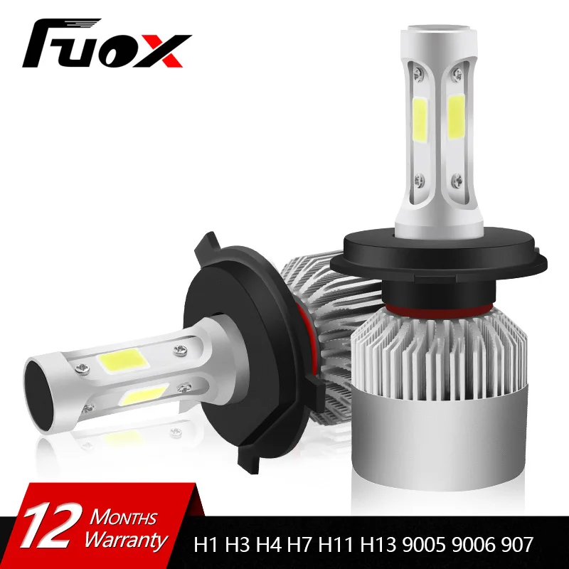 

2Pcs 12V 24V Car Headlight H4 LED H7 H1 H3 H11 H13 HB2 HB4 HB5 9004 9005 9006 9007 72W 8000LM Auto Headlamp 6500K Light Bulb