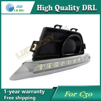 

Free shipping !12V 6000k LED DRL Daytime running light case for Great Wall C30 2012 fog lamp frame Fog light Car styling