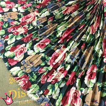 

Black Bottom Rose Floral Printed Chiffon Fabric