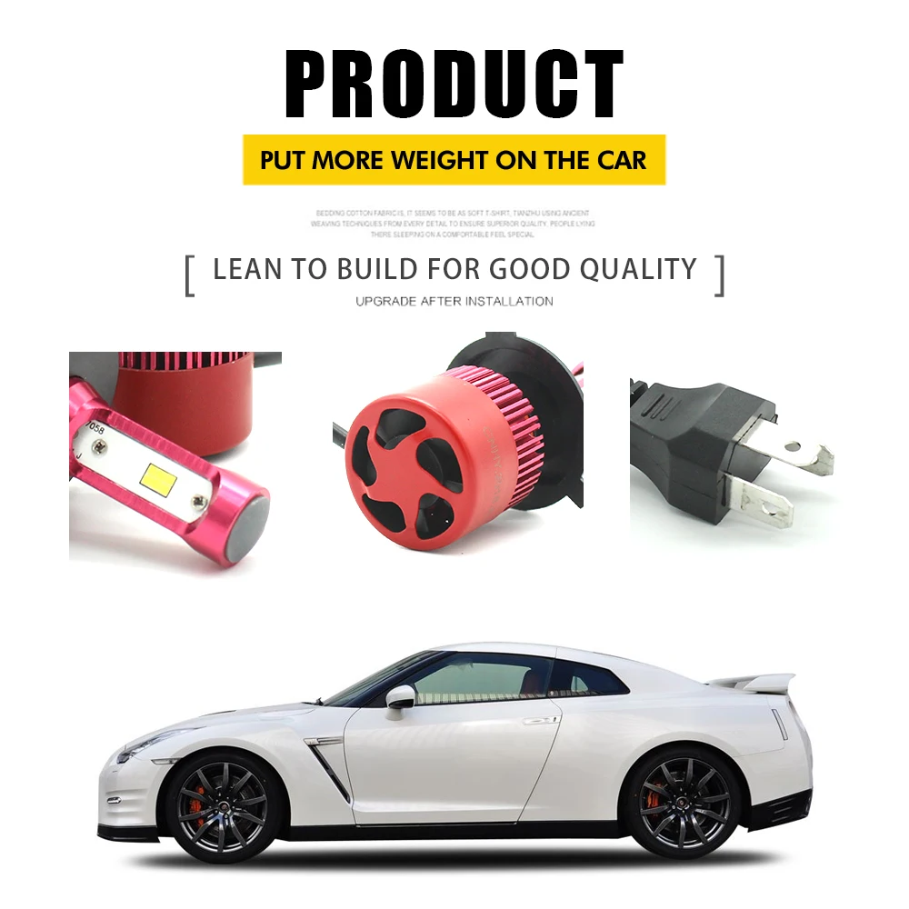 Modifygt S2R H4 led H7 H8/H9/H11 led H1 H3 9006 COB Car LED Headlight 80W 8000LM 6000K Auto car styling Led Car Lights 12v 24v