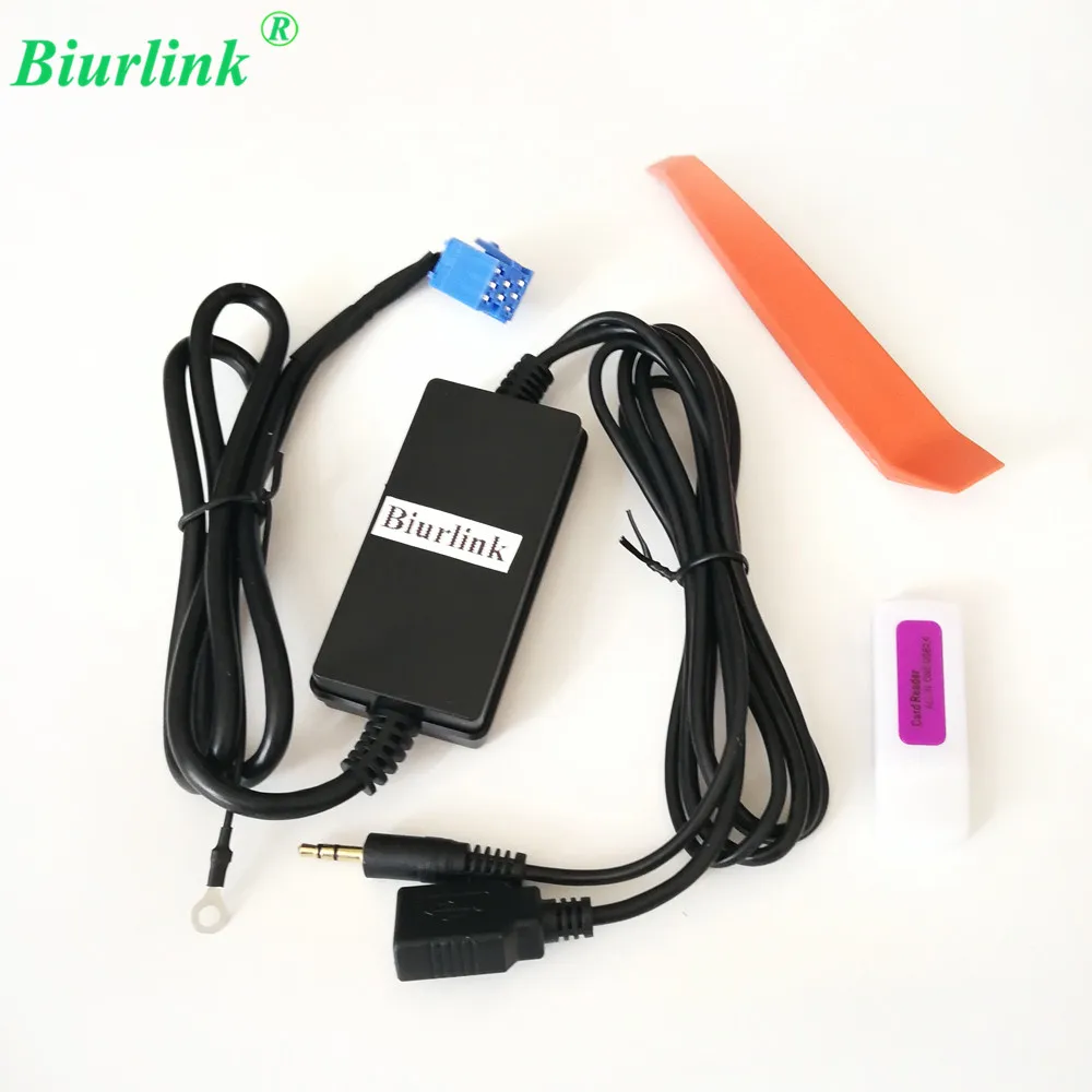 

Biurlink Car 8 Pin Mini ISO CD Changer to AUX USB Digital Music Cable Adapter for Volkswagen Golf for Audi A4 A6 Skoda